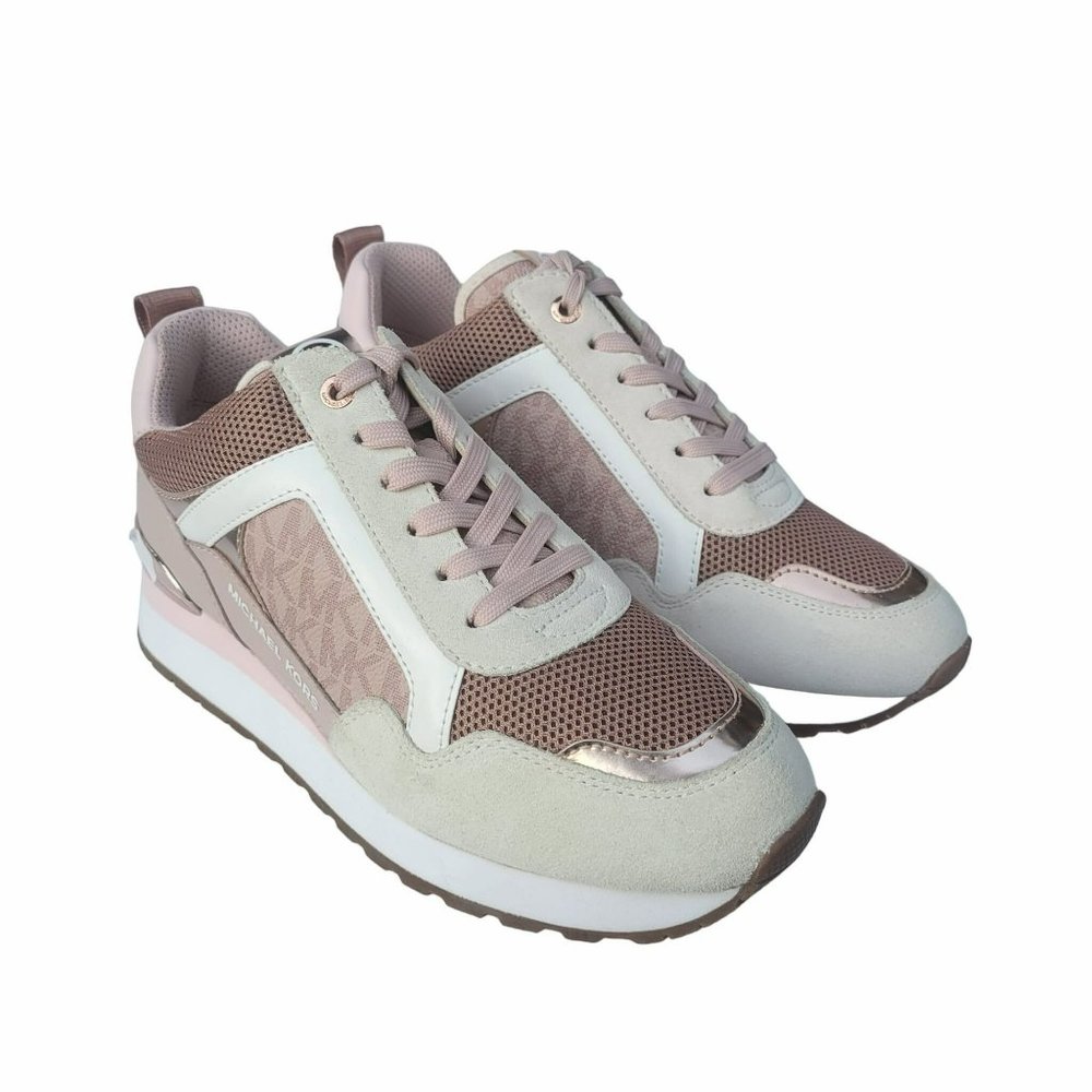 ✨NEW 6.5 Womens shoes Michael Kors Wilma Trainer Sneakers Pink Suede 49TOWIFS1S✨ - Picture 4 of 11